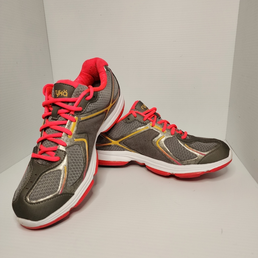 Ryka Running Shoes, 9.5, Grey Gold and Pink